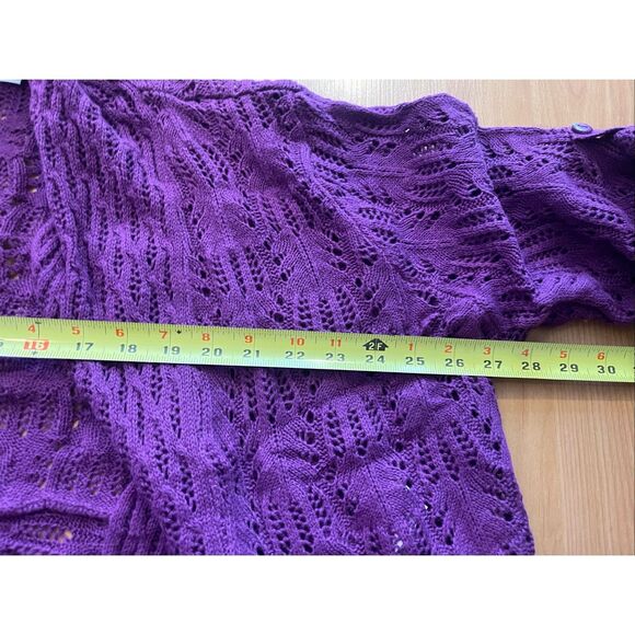 Woman Within Open Faced Purple Cardigan Sweater Women’s Size 18/20 - Picture 6 of 7